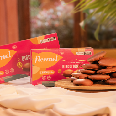 Biscoitos finos zero açúcar Flormel: uma deliciosa experiência com cobertura de chocolate zero